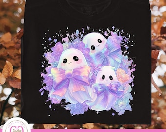Kawaii Geist Freunde PNG, Retro Halloween Sublimationsdesign (digitaler Download)