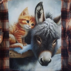 Winter Donkey Flannel Shirt: Large Unisex, Kitty Flannel