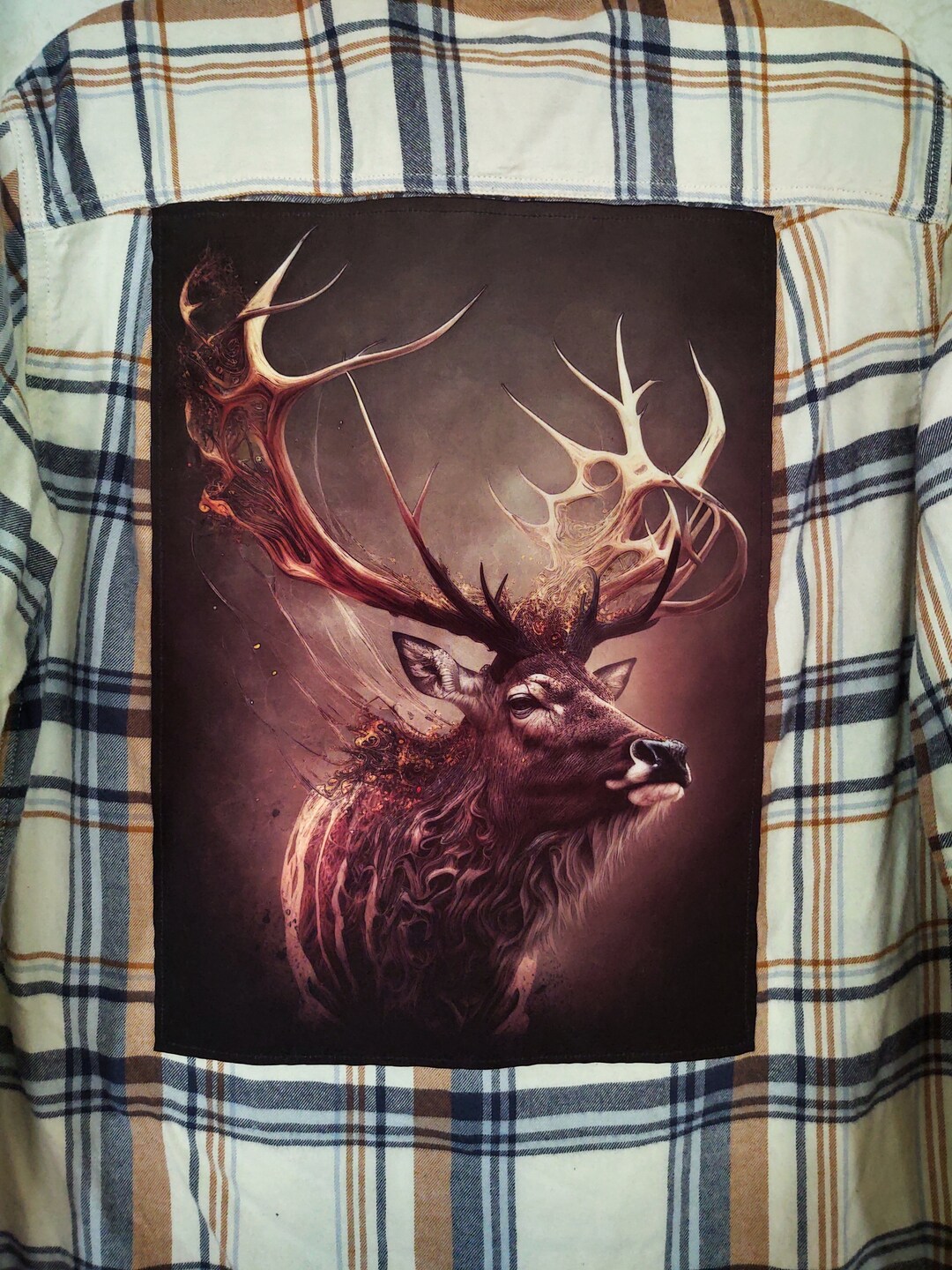 Deer Hunting Flannel Shirt Flannel Shirt With Back Patch Gun Etsy