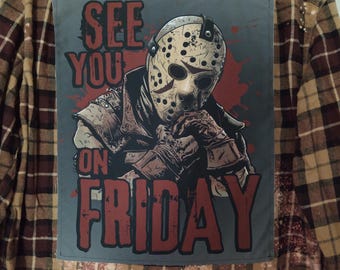 Bleached Jason Voorhees Flannel Shirt - Friday the 13th - Men's Large