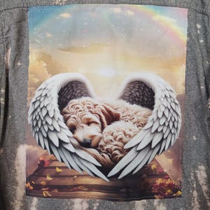 Dog Flannel Shirt, Flannel Shirt with Back Patch, Dog Memorial, Flannel Shirt, Rainbow Bridge Flannel, Goldendoodle Memorial Shirt, XL Men&#39;s