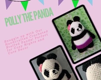 Handmade Crocheted Polly the Panda | Soft Amigurumi Stuffed Animal Toy