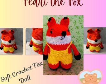 Handmade Crochet Fredi the Fox Plush – Amigurumi Woodland Animal Toy Gift