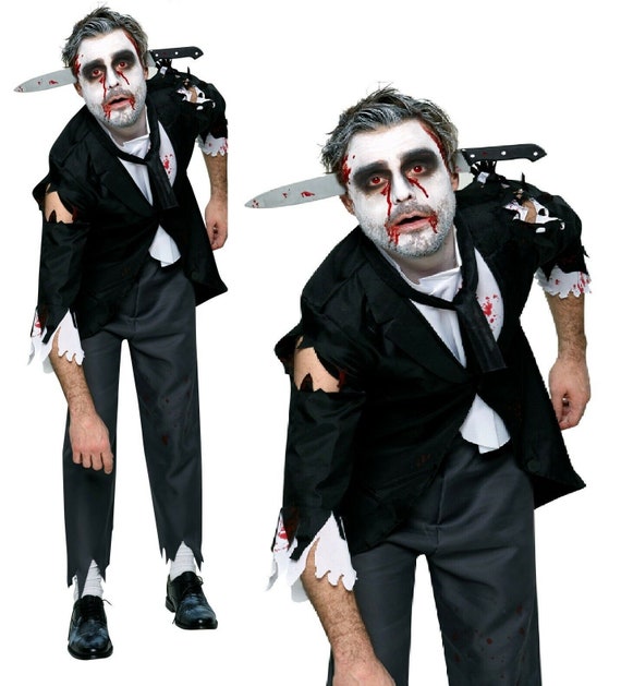 Ladies Mens Bloody Dead Zombie Halloween Face Mask Fancy Dress Costume Accessory