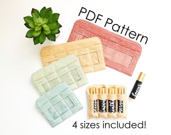 Essential oil bag pattern, roller bottle insert pattern, sewing pattern PDF, Instant Download PDF - Crystal Clear Insert