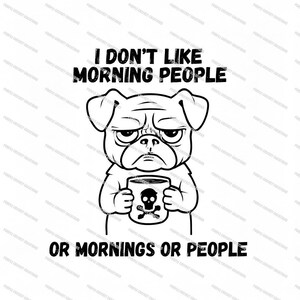 Antisocial hund Grumpy Dog, SVG PNG, laserskärande gravyr (digital nedladdning)
