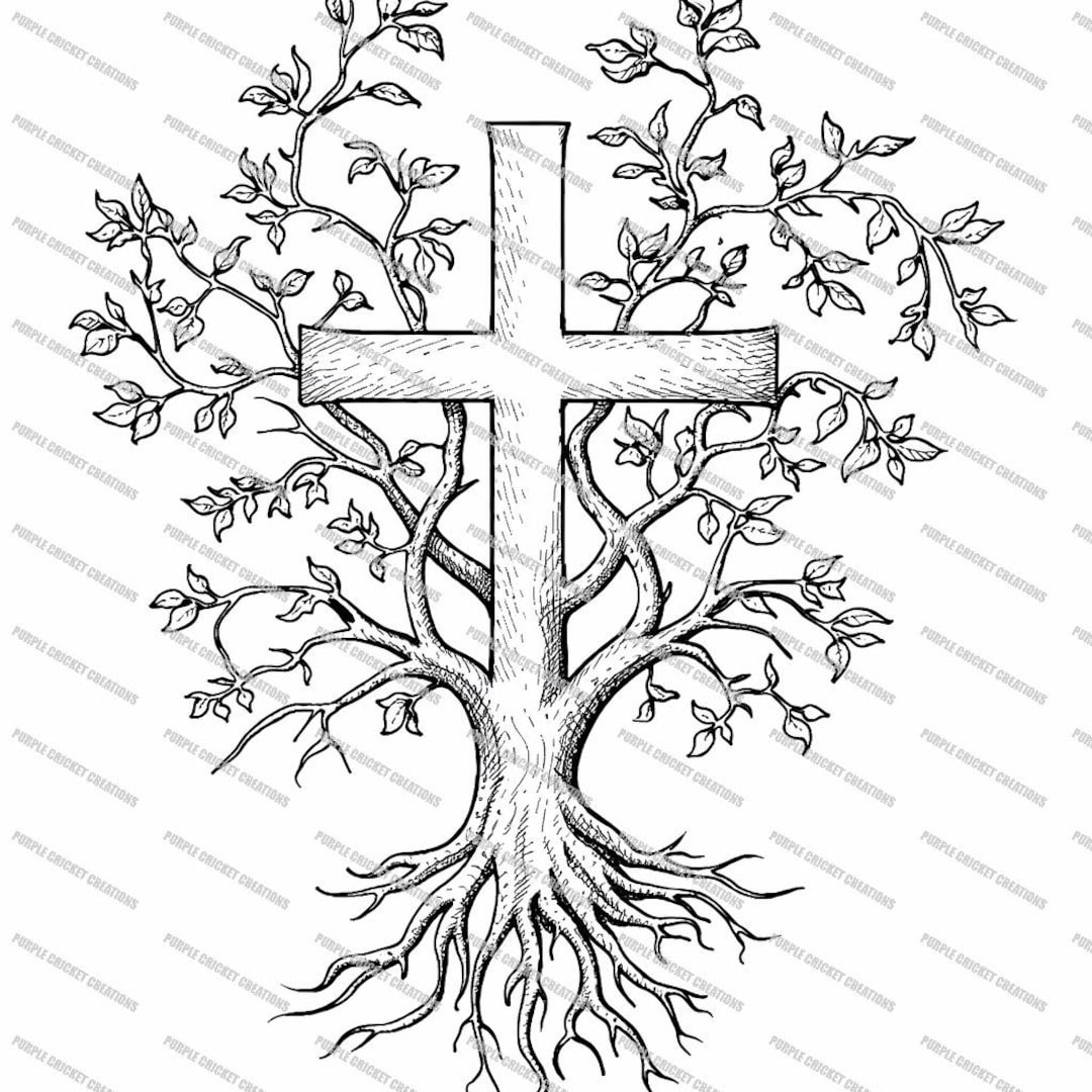 Tree of Life Cross SVG PNG – Religious Laser Cut File (digital Download ...