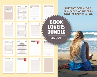 Book Tracker and Log • Printable A5 Inserts  • Adventure Tracker • Instant Digital Download • Bucket List Journal • Worth Noting Journal