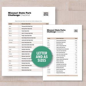 Missouri State Parks Challenge Checklist Adventure Tracker - Etsy