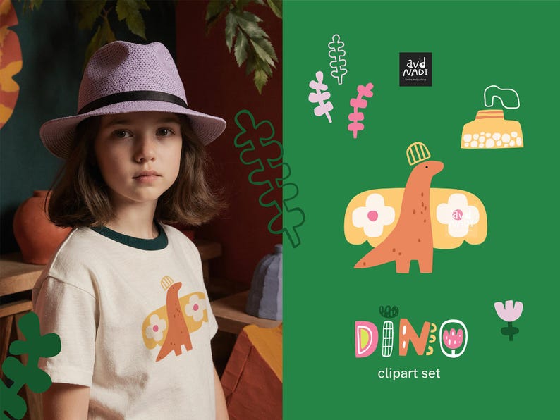 Colorful Abstract Dino Clipart Set | Cute Dinosaur PNG Bundle for Kids ...