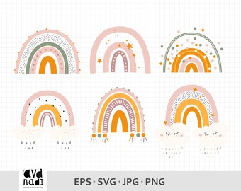 Sweet Rainbow Clipart for Kids | Playful SVG & PNG Files