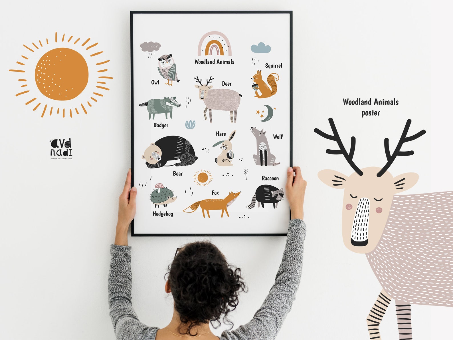 Woodland Animals Clip Art Woodland Digital Paper Deer Clipart - Etsy