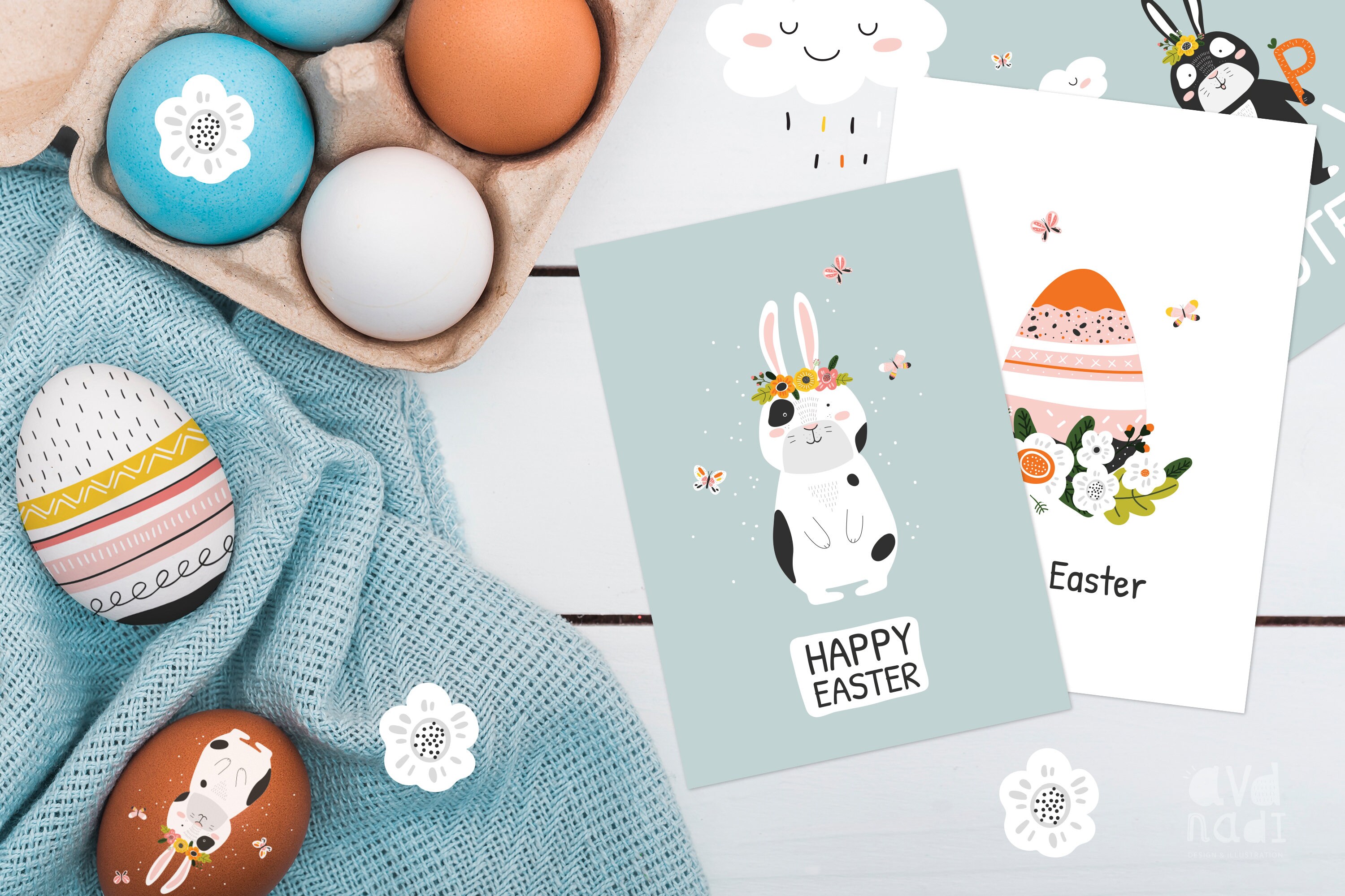 Easter Clipart & Digital Paper Set, Easter Seamless Patterns, Easter ...