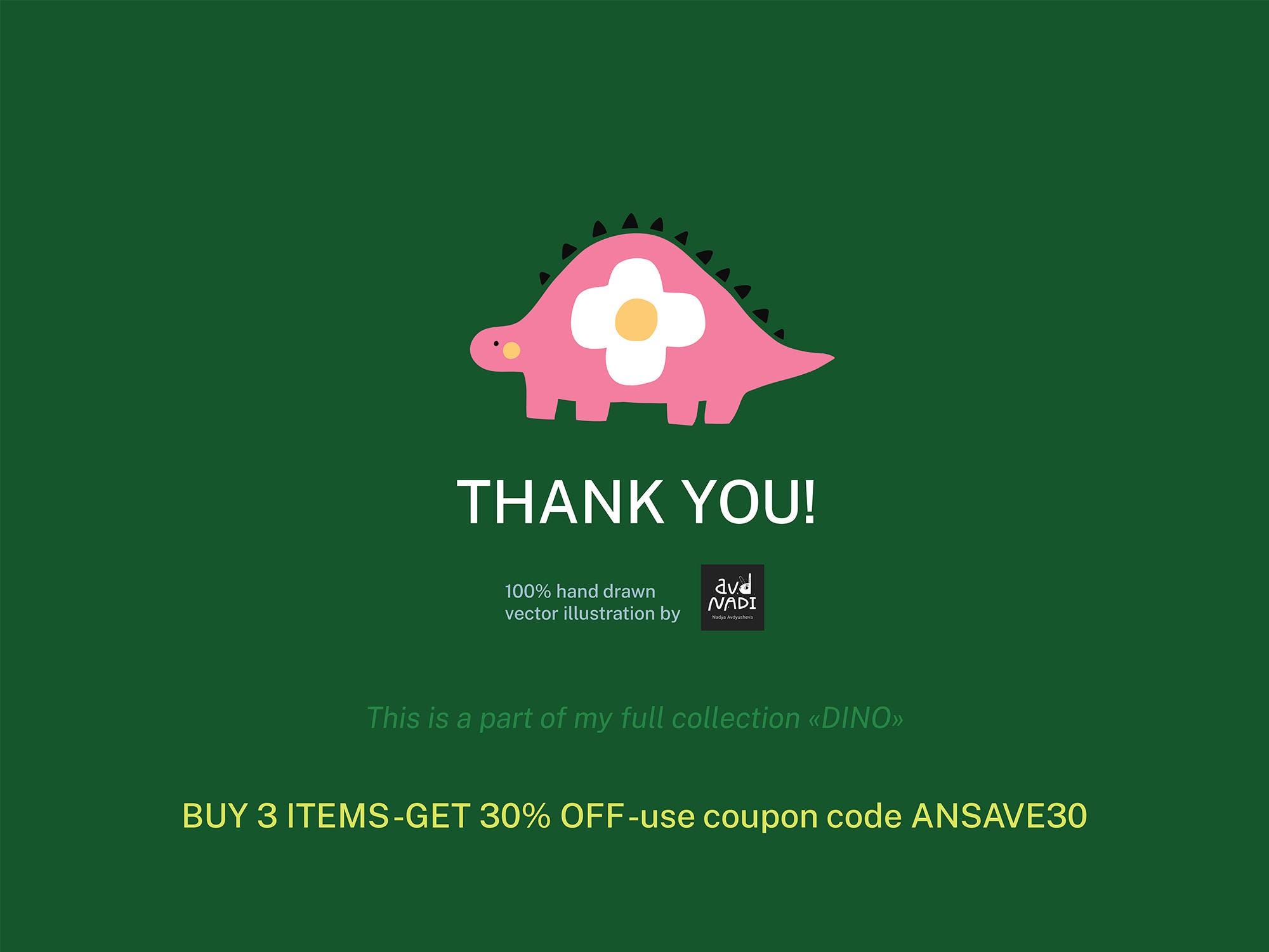 Cute Dino Clipart Set | 40 Dinosaur Pngs for Kids Stickers, Nursery Art ...