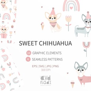 Chihuahua Clipart Digitales Papier Hund Hund süsse Tiere Clipart