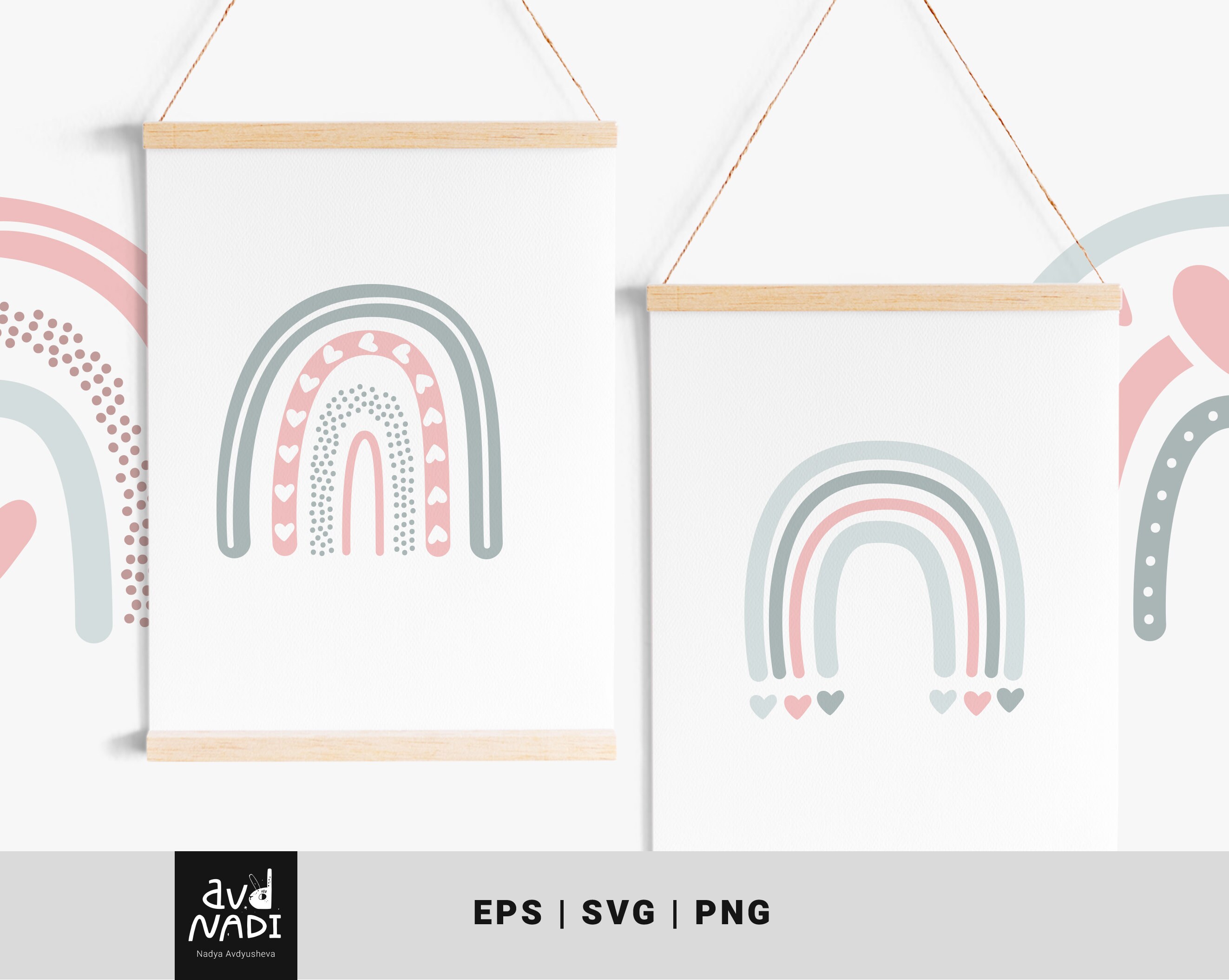 Sweet Pastel Rainbow Clipart, Nursery Baby SVG PNG (digital Download ...