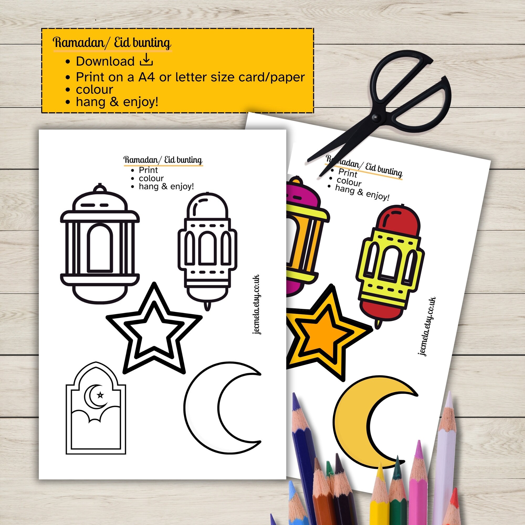 Printable DIY Ramadan Bunting Printable Kid's Ramadan - Etsy