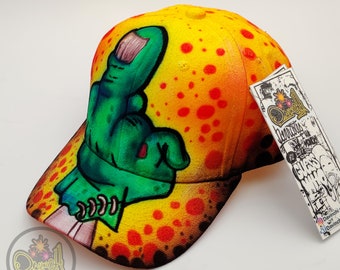 Cap painted by hand in airbrushing technique is an amazing product
