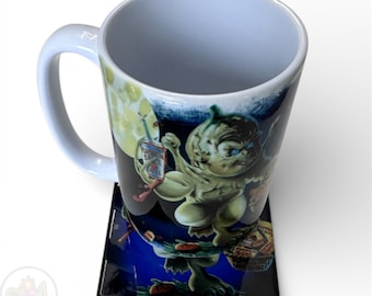 Retro pumpamonstermugg – läskig vintagefigur kaffekopp,
