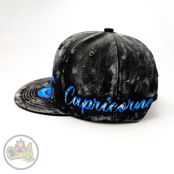 Capricorn Zodiac Sign Hand Painted Cap, Snapback Style - Etsy display picture 1