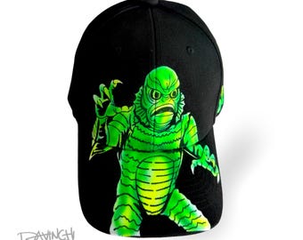 Varelsen från den svarta lagunen handmålad hatt skräckfilmskeps universal monster snapback bärbar konstgåva