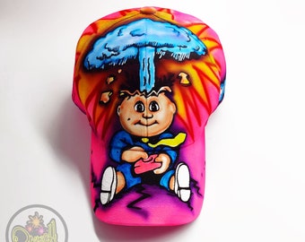 Garbage Pail Kids cap -neon colors, FREE SHIPPING, special edition, handmade