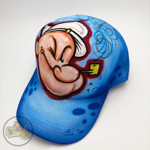 Popeye Mütze handbemalt in der Technik des Airbrushings