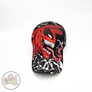 Czapka Deadpool i Venom (edycja specjalna) - ręcznie malowana czapka, unikalna w swoim stylu, dostępna do wysyłki do dowolnej części świata