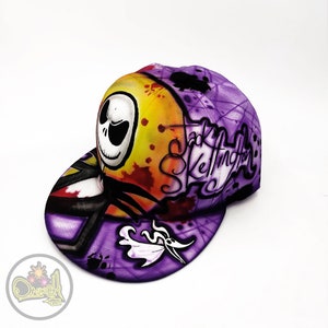 Jack Snapback hat hand painted in Airbrush technique image 2