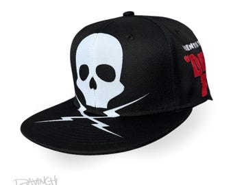 Quentin Tarantino Death Proof Skull-keps, handmålad stuntman Mike Snapback.