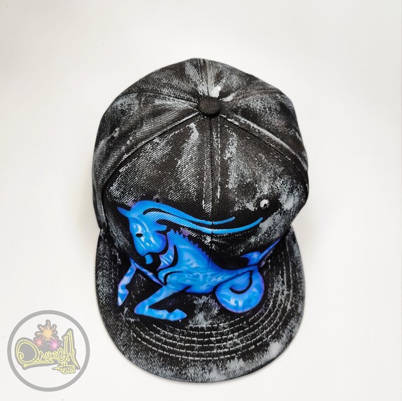 Capricorn Zodiac Sign Hand Painted Cap, Snapback Style - Etsy display picture 1