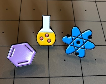 Chemistry Enamel Pin Set of 3