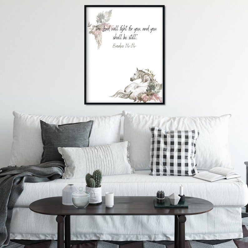 Horse Bible Verse Digital Download Watercolor Horse Christian Etsy