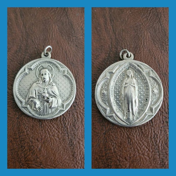 Amazing French Penin A' Lyon Dual Religious Medal/pendant, Sacred