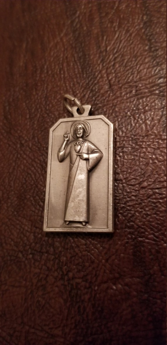 Vintage Italian 2 Sided Religious Medal, Modernis… - image 4