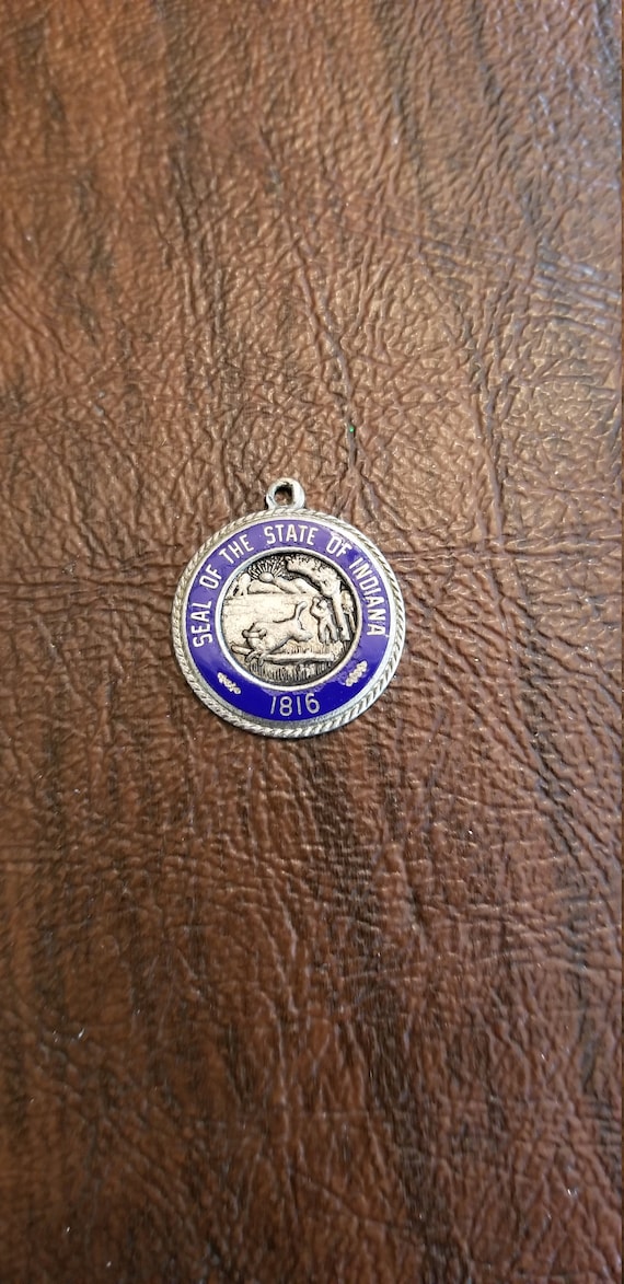 Indiana State Charm Antiqued Sterling Silver Indiana State Charm Antiqued Sterling Silver