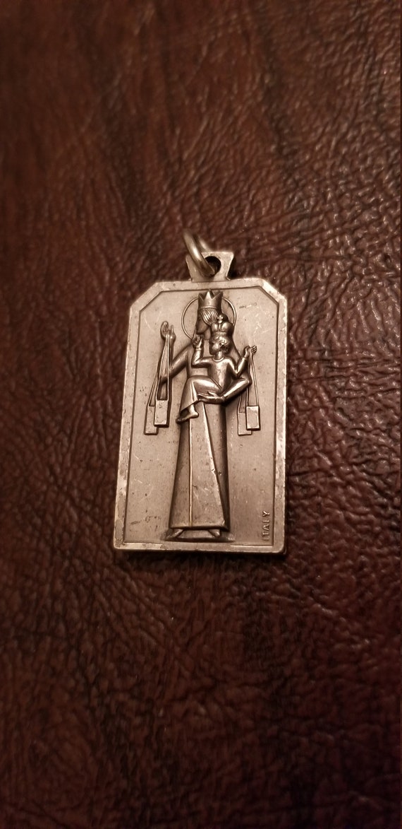 Vintage Italian 2 Sided Religious Medal, Modernis… - image 7