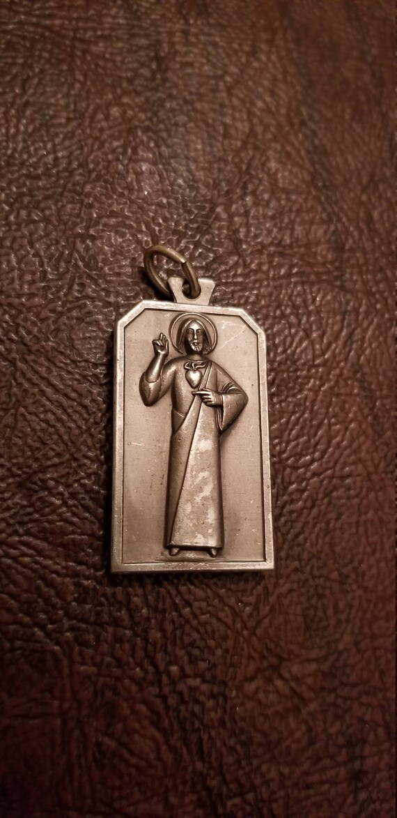 Vintage Italian 2 Sided Religious Medal, Modernis… - image 5