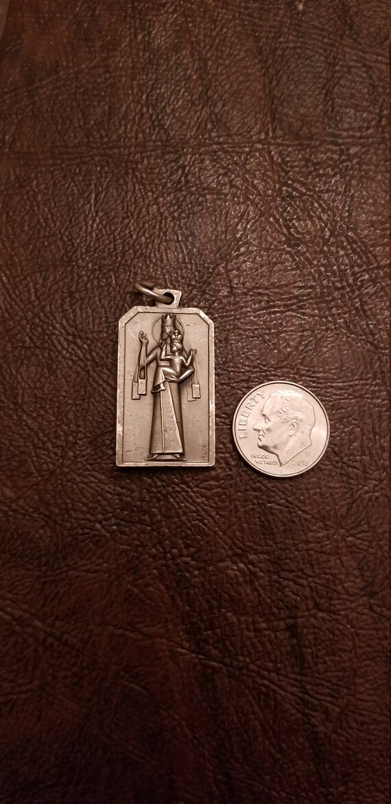 Vintage Italian 2 Sided Religious Medal, Modernis… - image 2