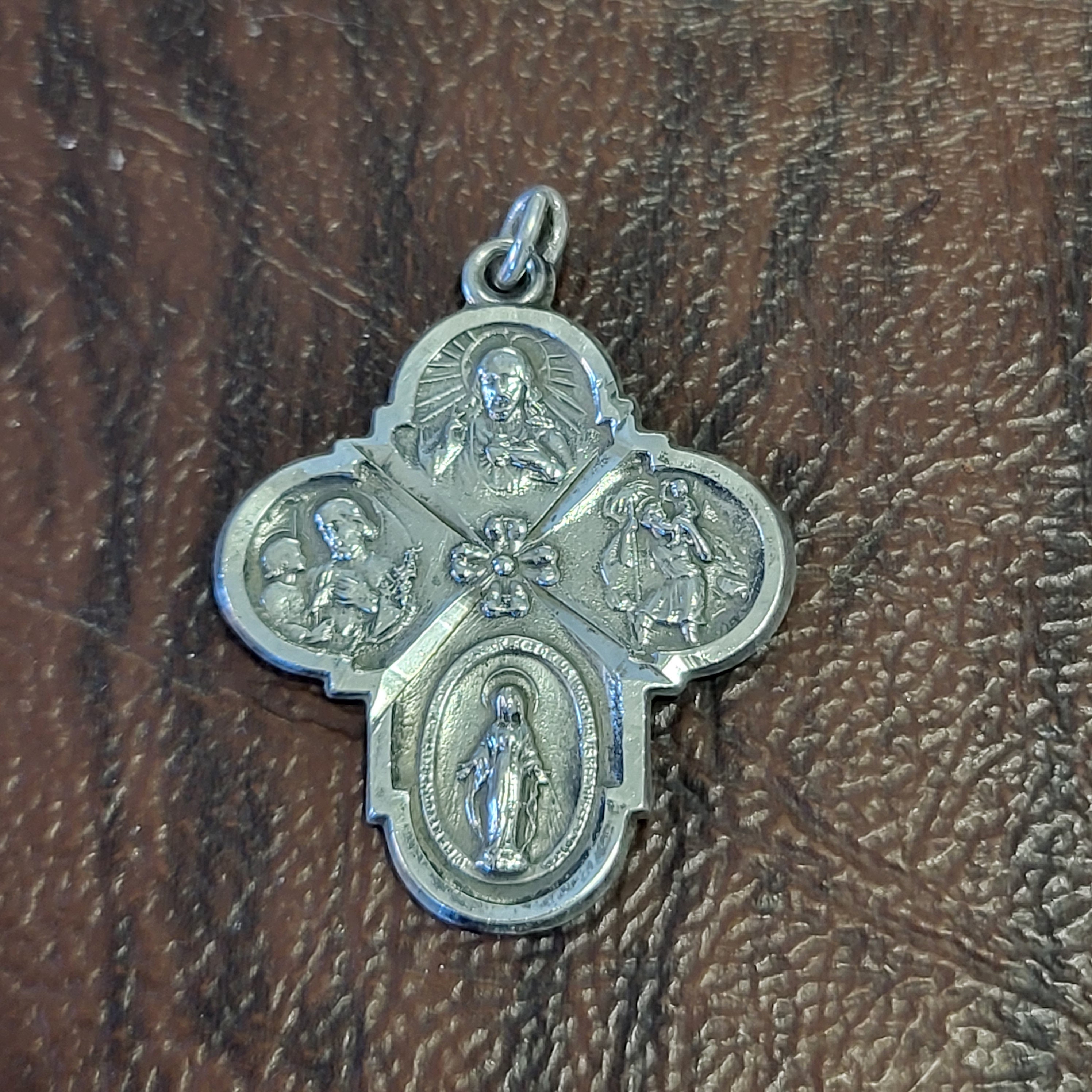 Vintage Sterling Silver 4 Way Cross Medal, Multi Saint Cross With ...
