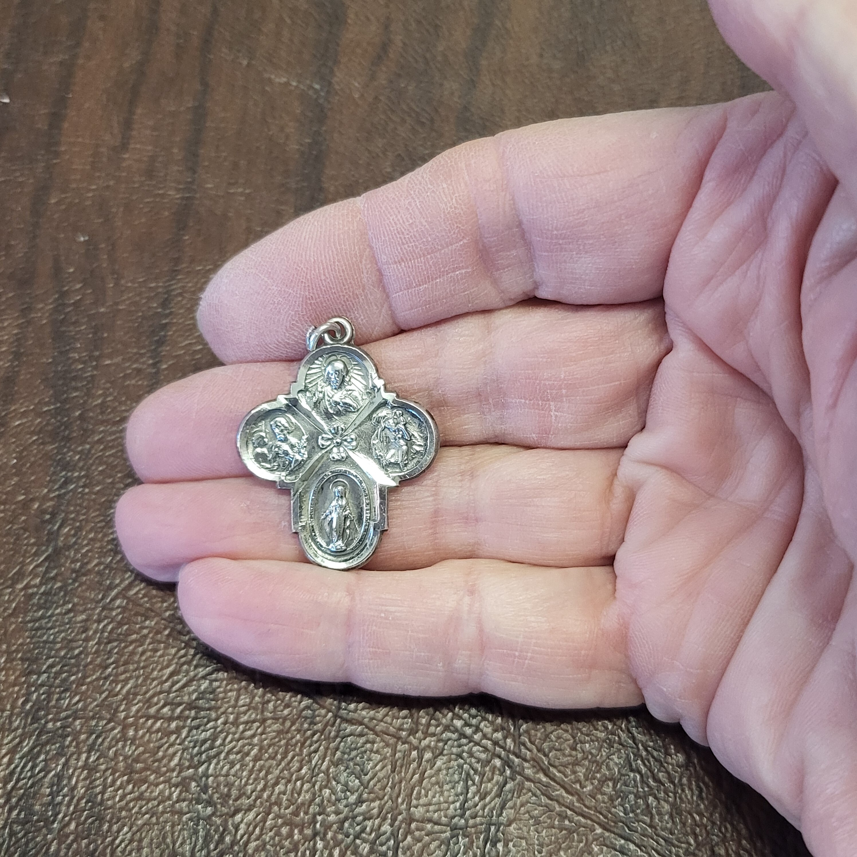 Vintage Sterling Silver 4 Way Cross Medal, Multi Saint Cross With ...