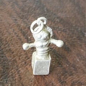 Vintage Silver European Charm, Jack in the Box Charm, Figural Charm