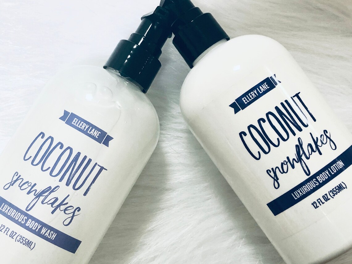 Coconut Body Lotion Gift Set Coconut Body Wash Skin Care Etsy