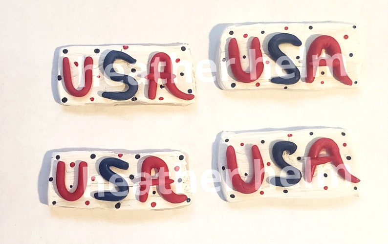 American pride necklace Polymer clay USA nameplate Biden.Flatback for bow center Nameplate Trump voting bow center to match outfit