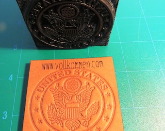 2 inch military department seal Leather/pottery stamp