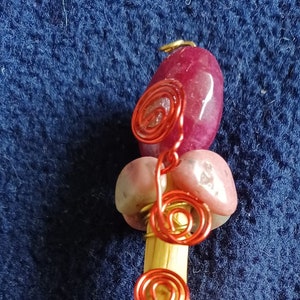 Red Agate Rhodonite Holly Wand