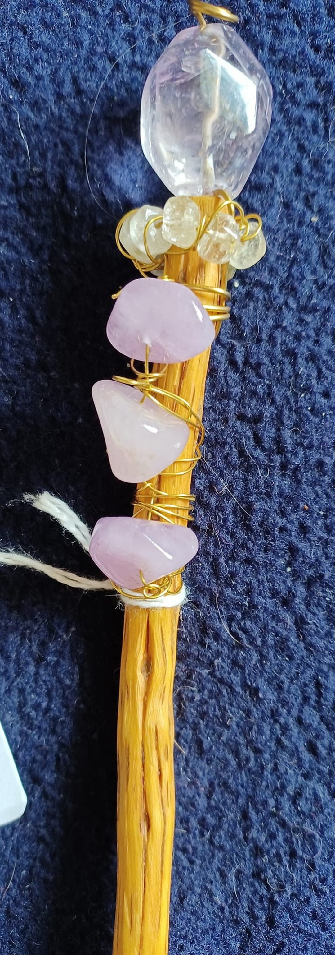 Amethyst Rutilated Quartz Rosemary Wand Etsy