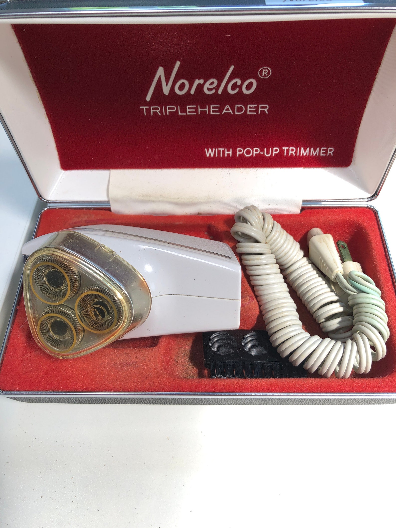 Vintage Norelco Triple Header Electric Razor With Case Cord | Etsy