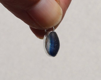 Cobalt Blue Sea Glass Pendant.  Blue Multicoloured Sea Glass Pendant.  Seaham Multi Sea Glass.  Open Backed Silver Pendant.