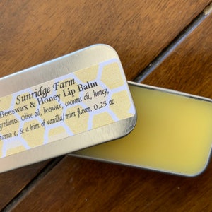 Beeswax and honey lip balm